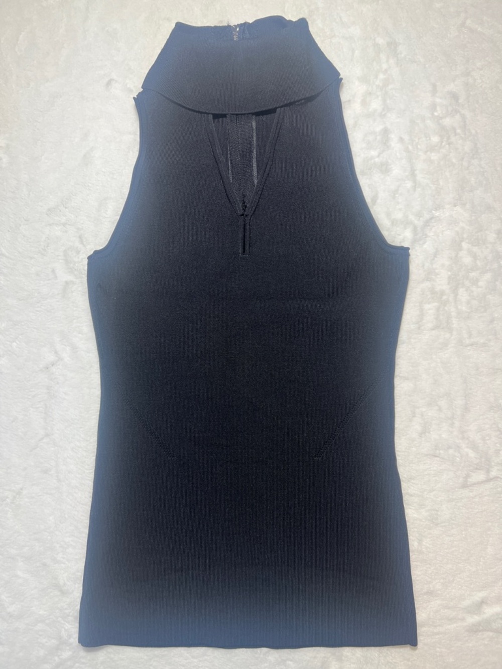 White House Black Market Black Halter Tank with Keyhole Detail